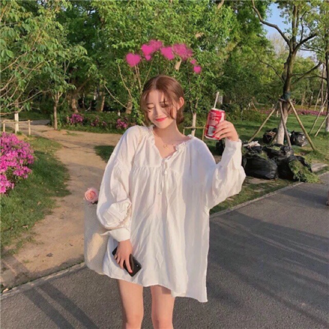 Áo babydoll form rộng oversize giấu quần ulzzang hottrend 2020