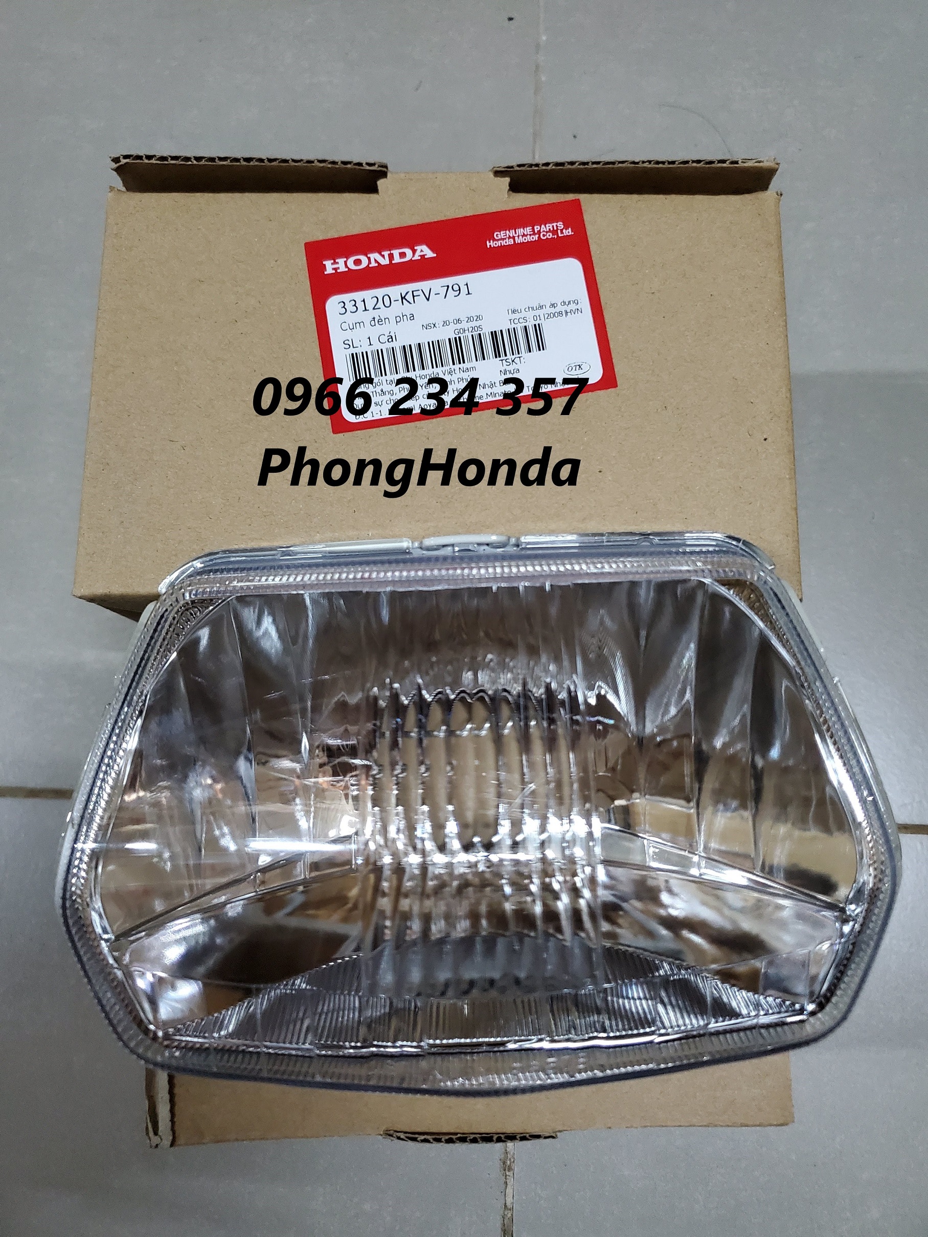 Chóa đèn trước , pha đèn super dream đầu lồi chính hiệu honda