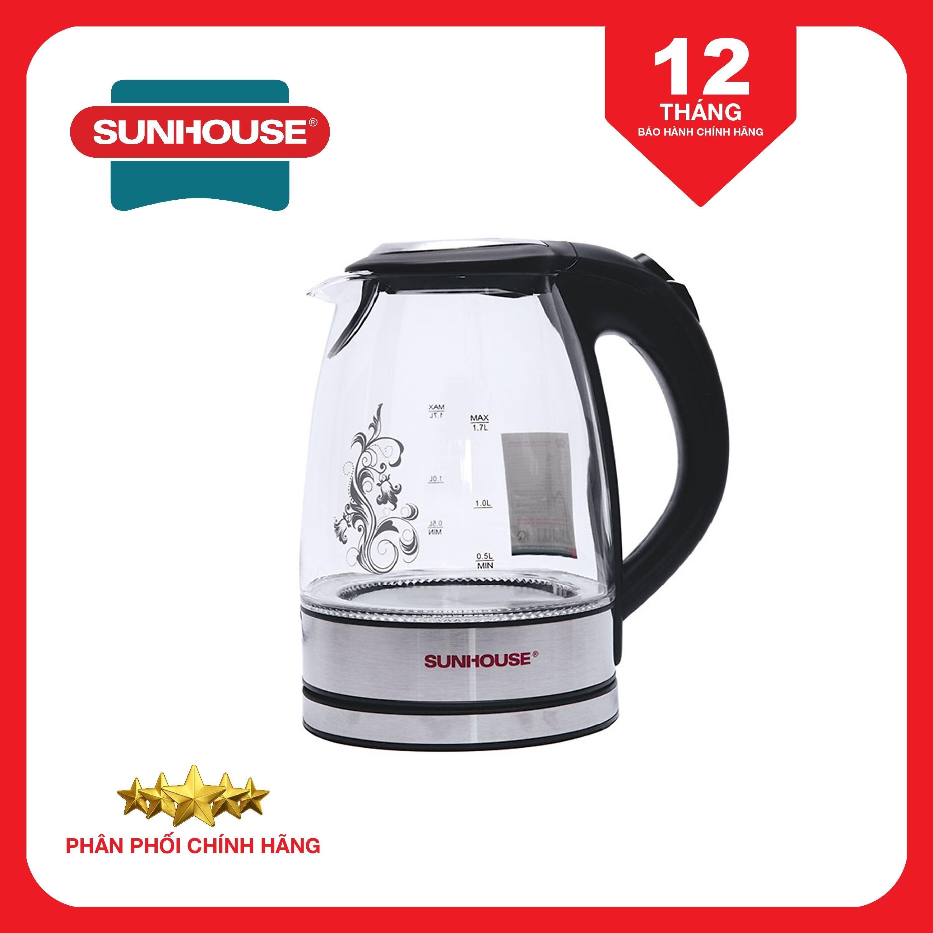 Ấm siêu tốc thủy tinh sunhouse shd1217