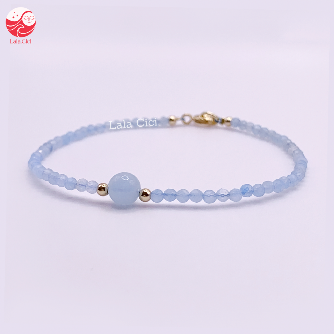 Vòng tay đá aquamarine thanh lịch- lala cici