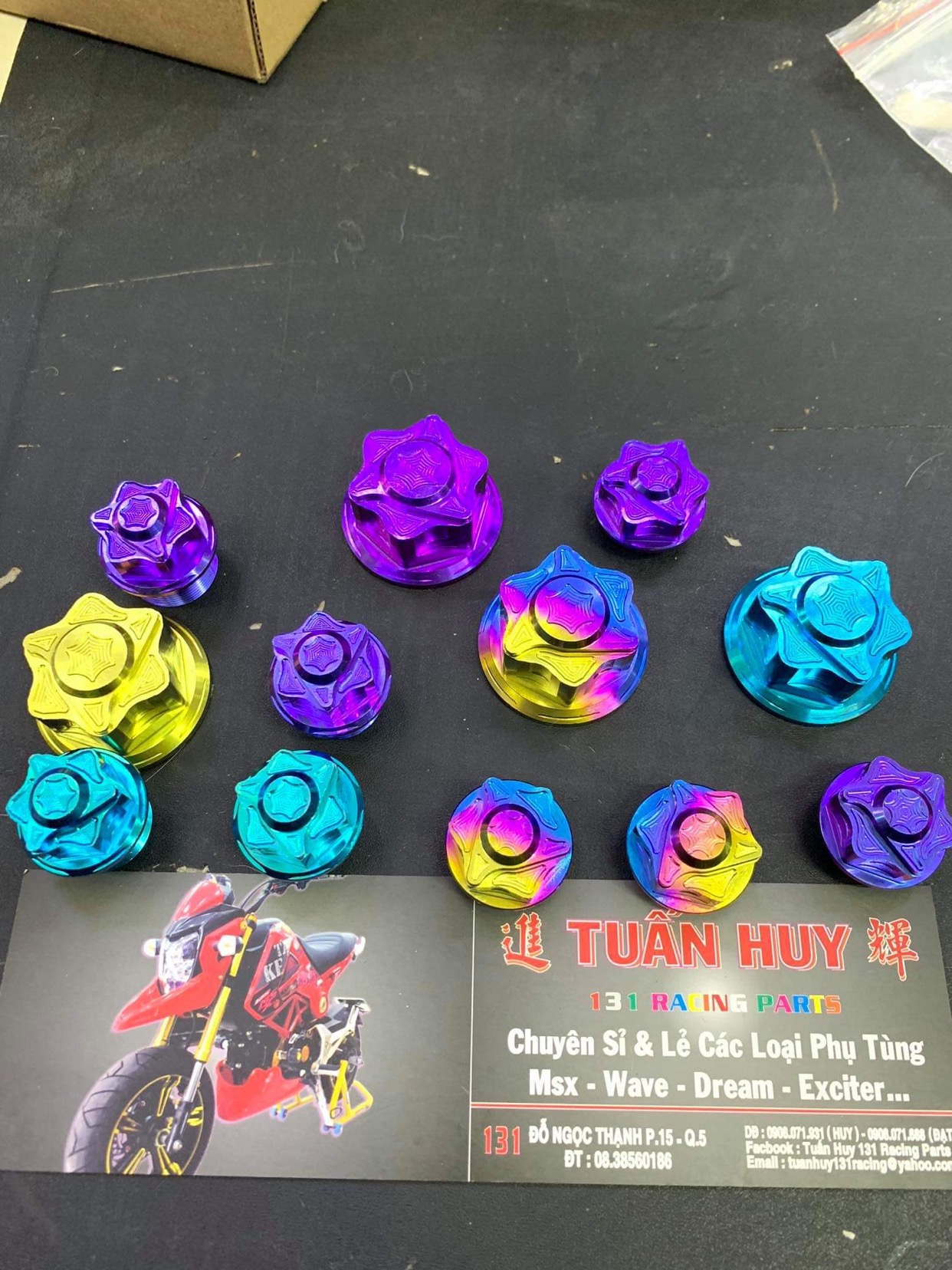 Ốc chảng ba Titan GR5 gắn trực tiếp Satria Raider FI đời mới 2018-2023 , Satria ty ren