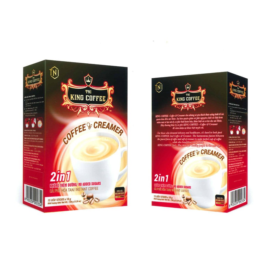 Cà phê hòa tan king coffee 2in1 coffee & creamer - hộp 15 gói x 10g