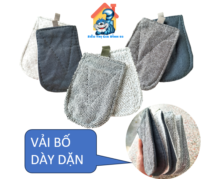 Miếng nhấc nồi cách nhiệt vải bố dày loại 1 - tiện lợi nhà bếp