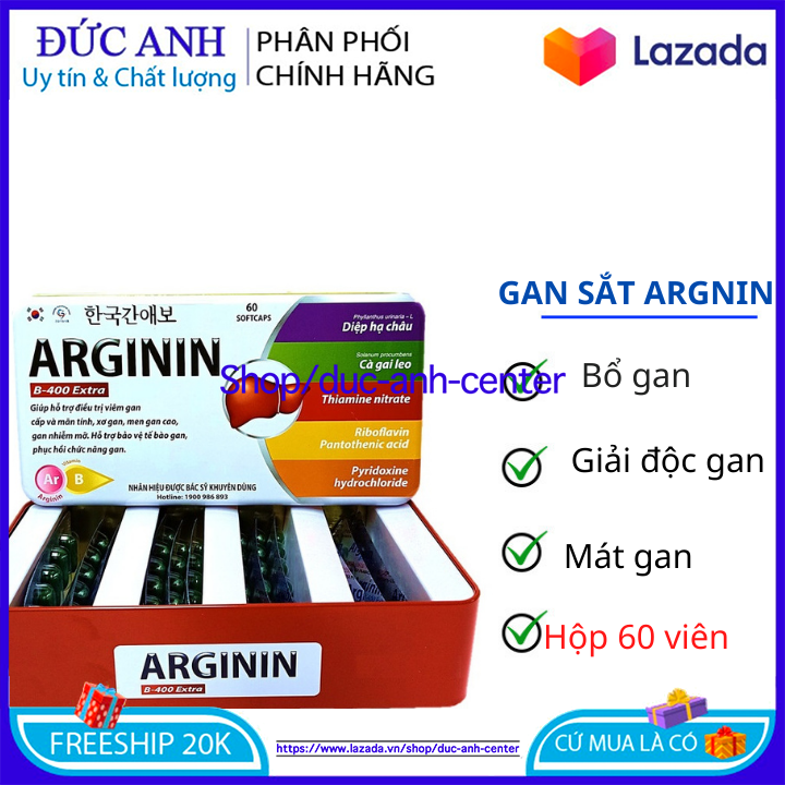 Bổ gan Arginine B - 400 mát gan giải độc gan tăng cường chức năng gan