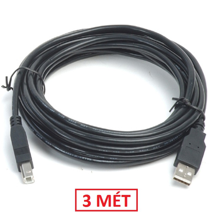 Cáp máy in chống nhiểu 3m, cable usb ra máy in hàng zin loại tốt