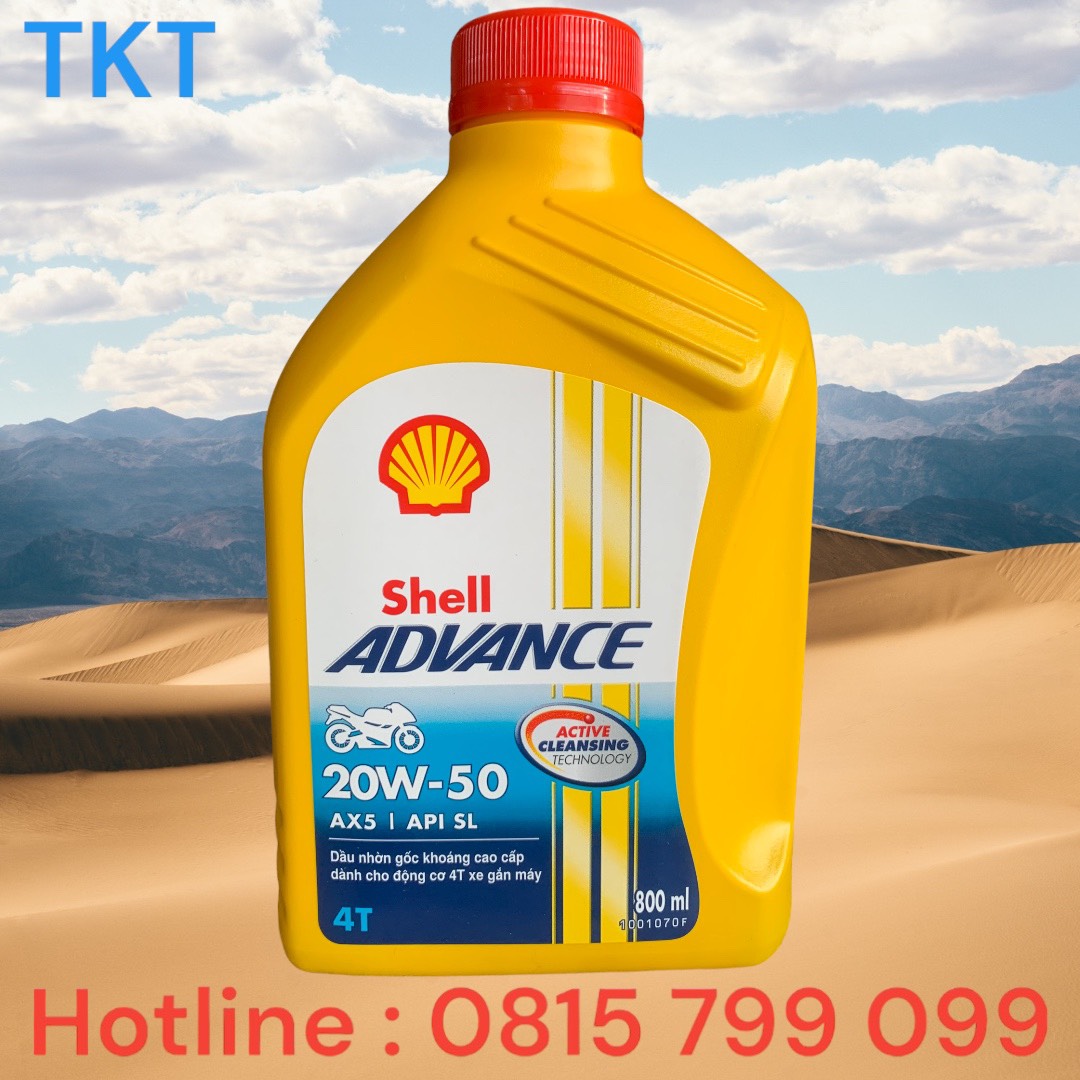 Shell advance ax5 20w50 nắp đỏ 0.8 lit
