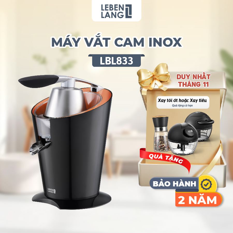  Máy vắt cam Lebenlang LBL833 công suất lớn 1000W dung tích 400ml vắt kiệt nước bảo hành 2 năm - hàng chính hãng 