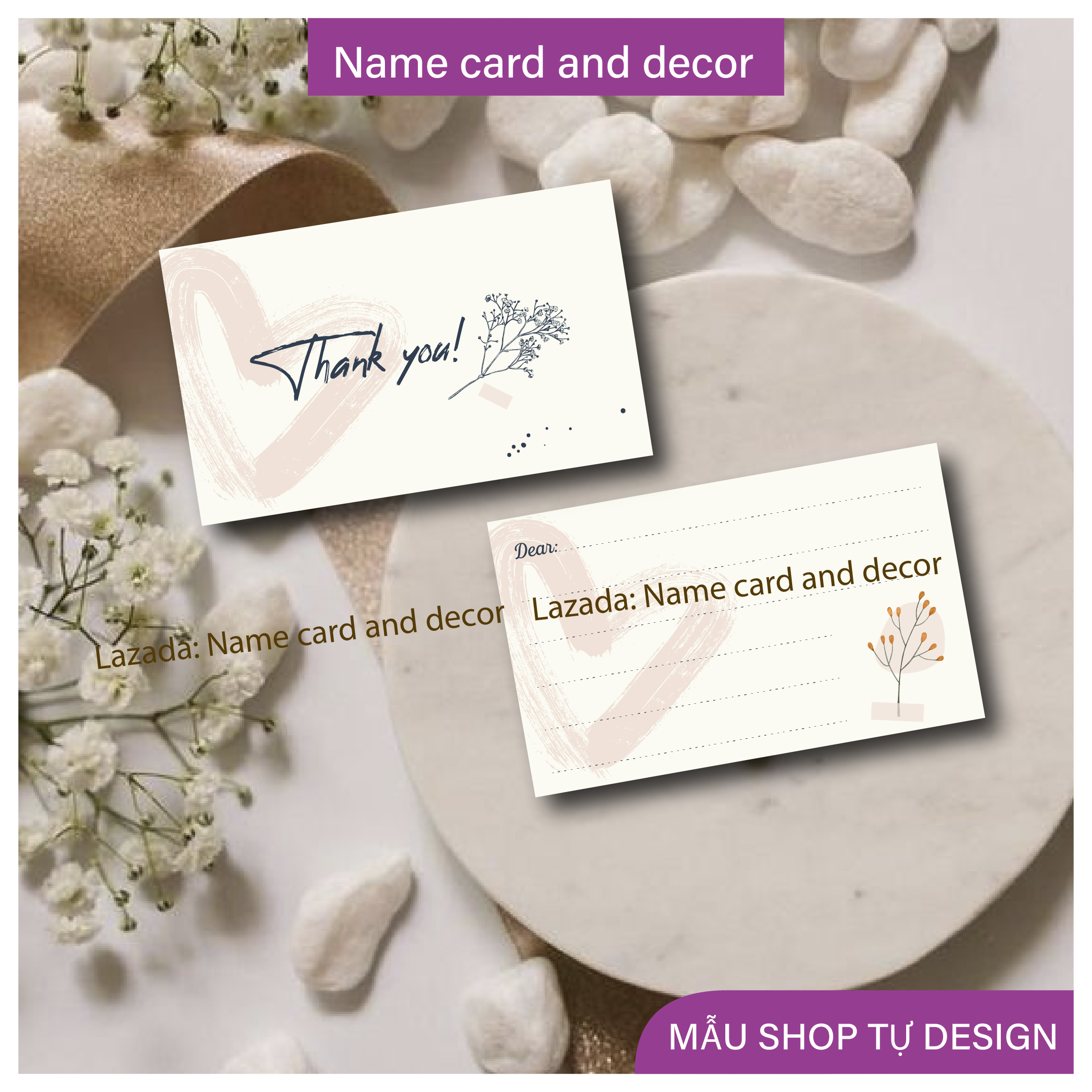 (Combo 100 cái) name card cảm ơn khách hàng, mặt sau trống tự viết lời cảm ơn, kích thước 9x5.5 cm