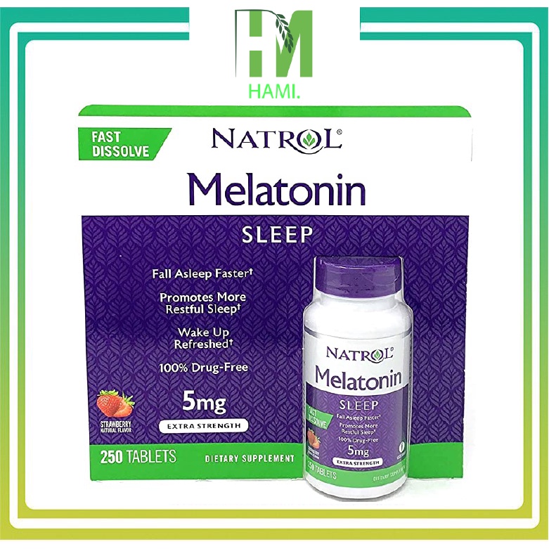 Viên ngậm ngủ ngon Natrol Melatonin 250 viên của Mỹ sale lỗ lấy 5sao