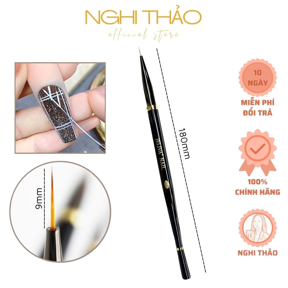 Cọ vẽ nail , cọ nét nail Jeliva 9mm số 01 Nghi Thảo