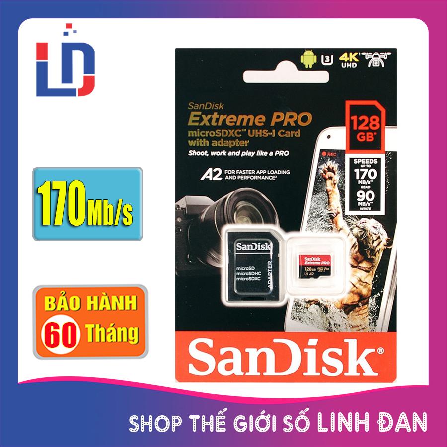 Thẻ nhớ Micro SD Sandisk Extreme PRO A2 128GB U3 4K 170MB/s - A2PR 128