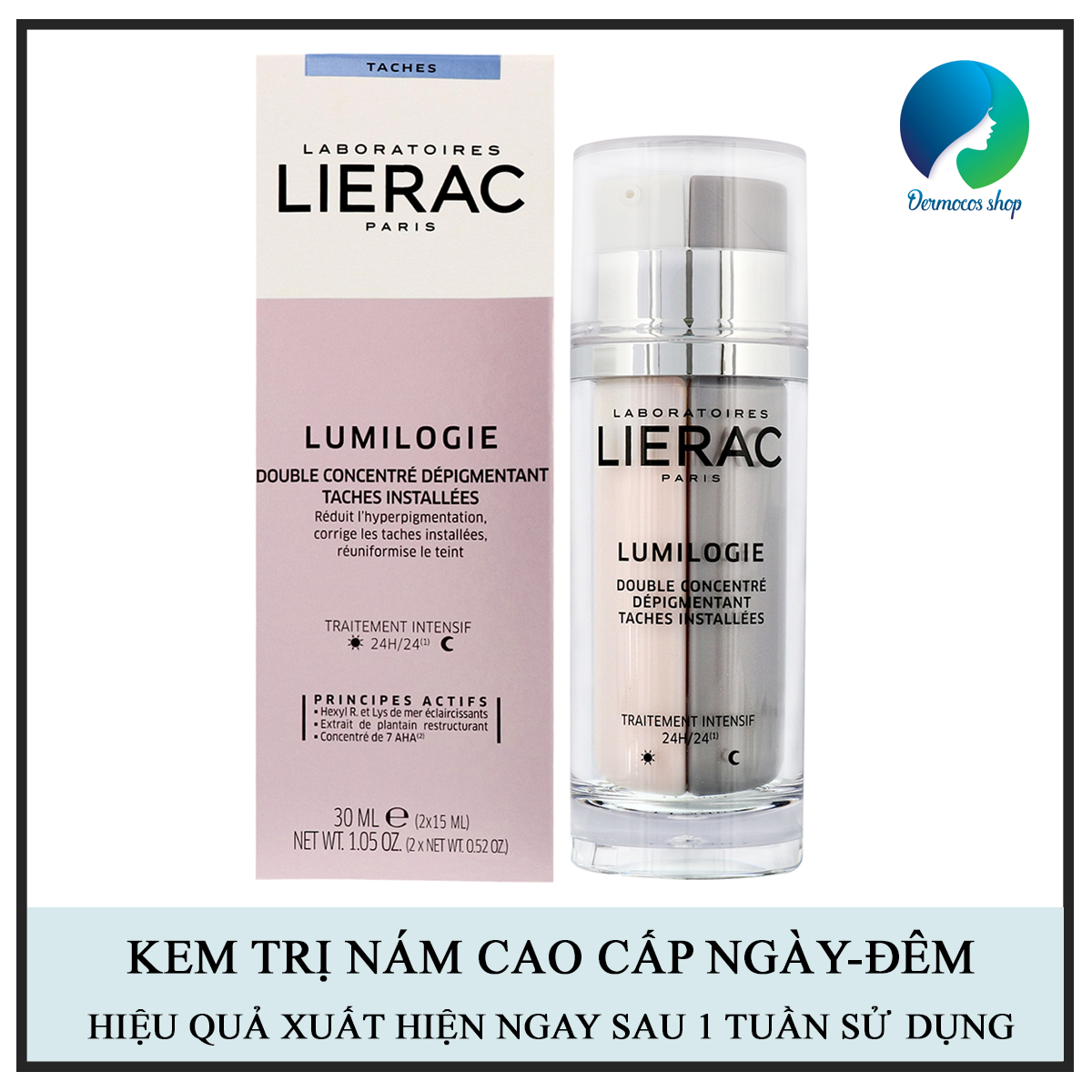 Kem giảm nám cao cấp ngày & đêm LIERAC LUMIOGIE DAY & NIGHT DARK-SPOT CORRECTION -30ml – DMCMP115