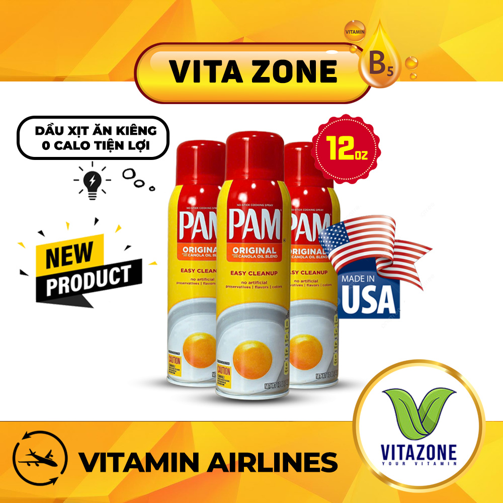 (1117 Lần Xịt) Dầu Hoa Cải PAM Dạng Xịt 0 Calo 12OZ