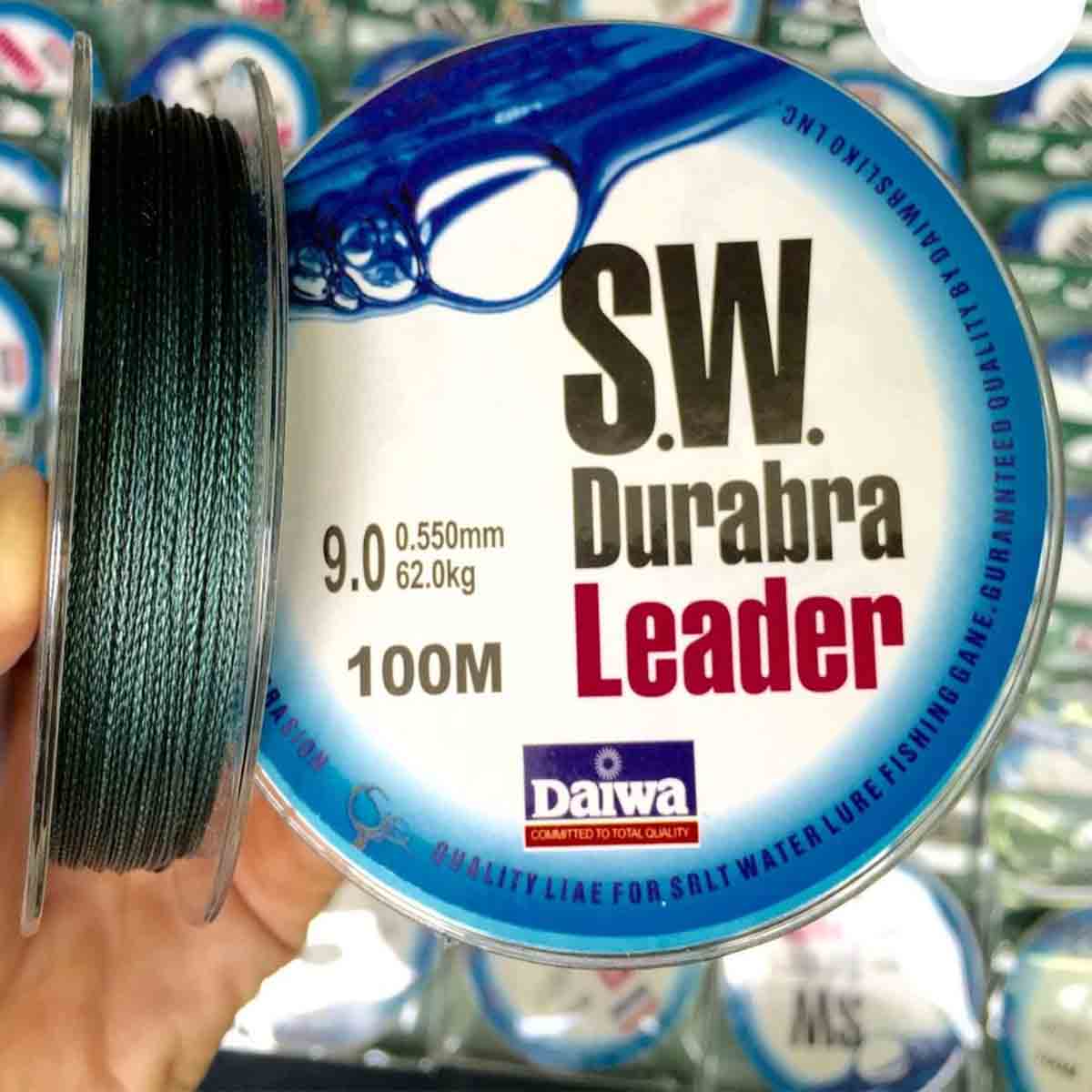 Dây dù câu cá Daiwa S.W Durabra Leader dài 100m size từ số 4 đến số 10 dây câu siêu dẻo dai, siêu bền chặt ( Chỉ Gãy lưới câu chứ không Đứt Dây )