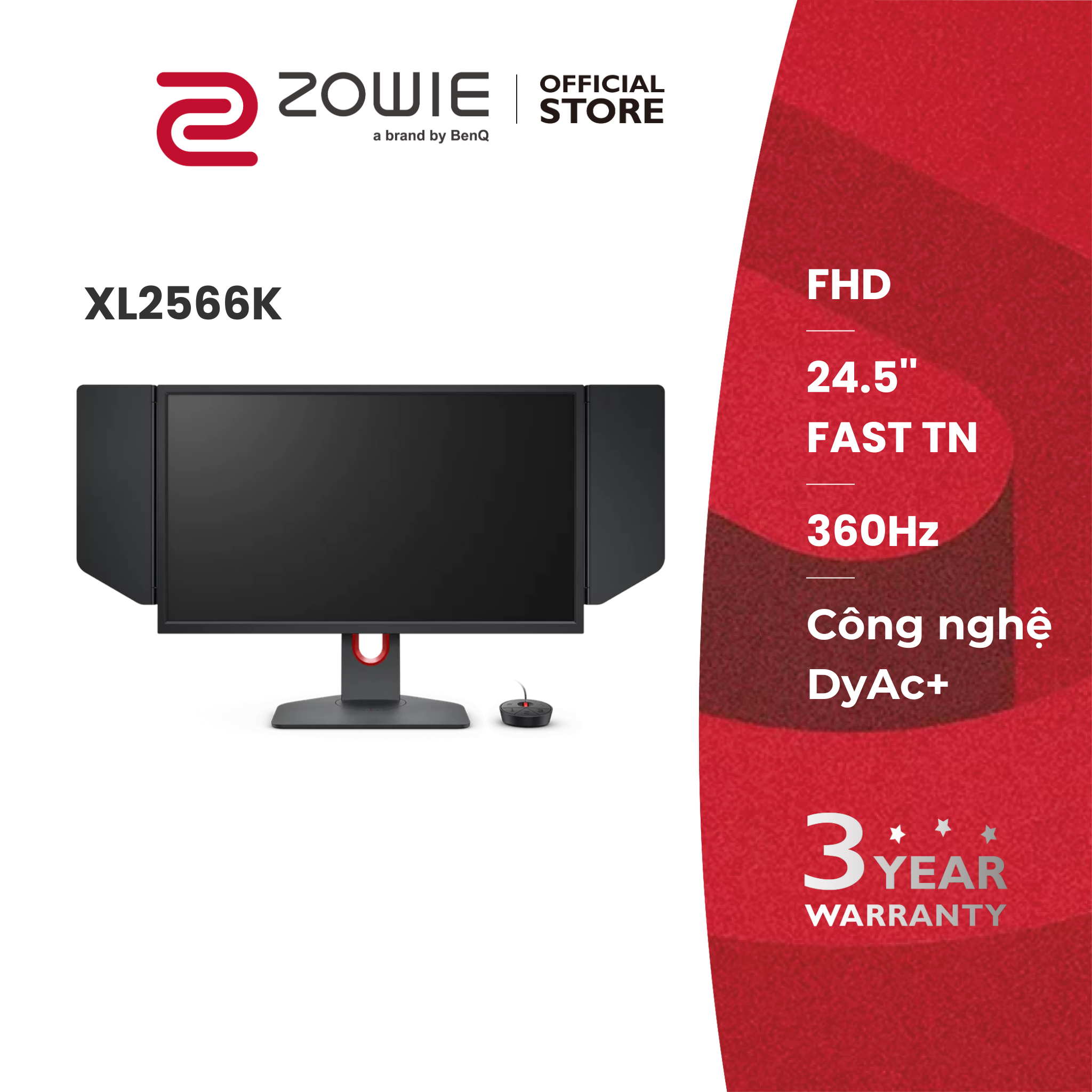 Màn hình gaming benq zowie xl2566k _ 24.5 inch 360hz công nghệ dyac⁺™ chuyên gaming esports fps