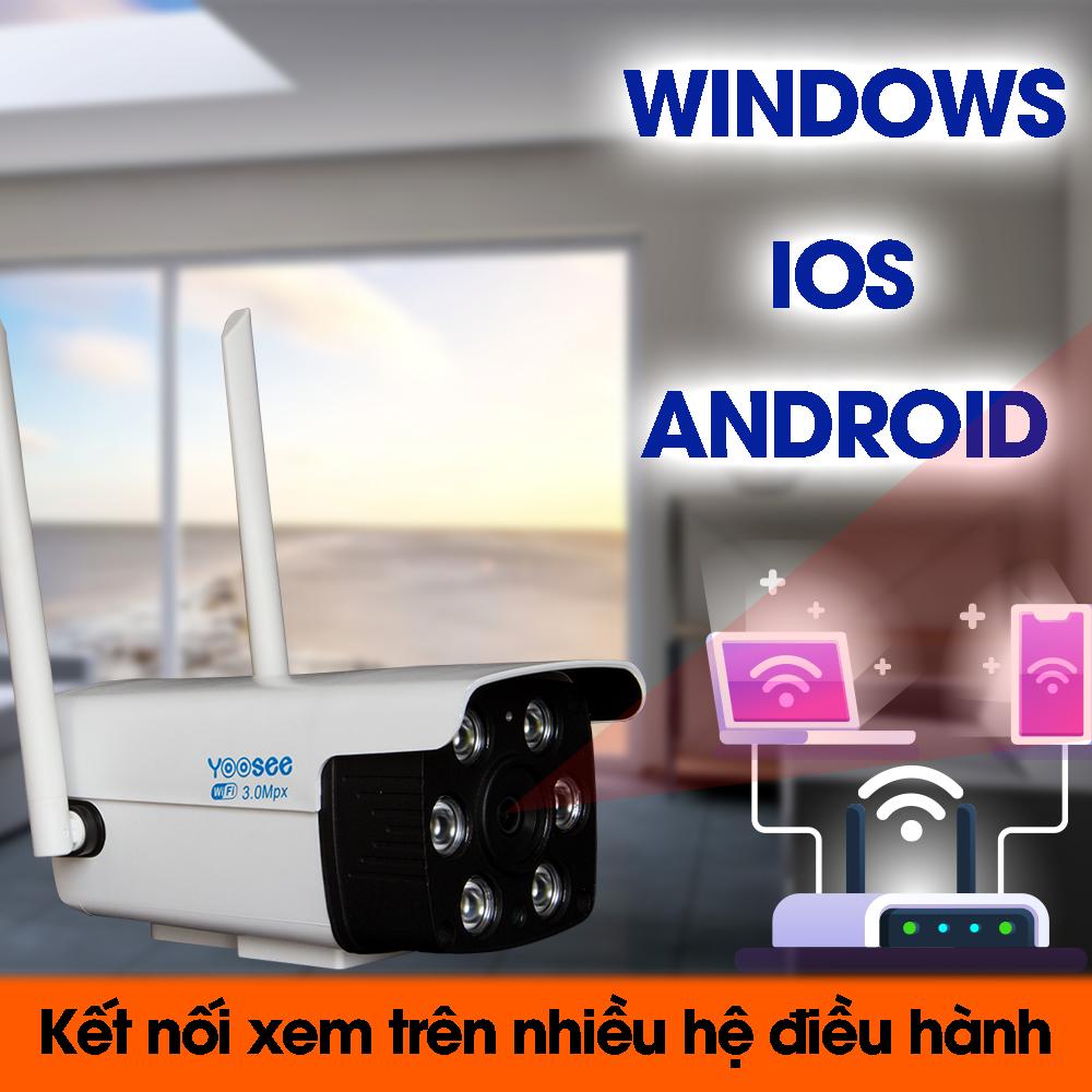 (Tặng Kèm Thẻ Nhớ 32GB) Camera Wifi trong nhà- ngoài trời YOOSEE ZQ25H-A , 3.0Mpx- 2048 x 1536 ,Full HD XEM ĐÊM CÓ MÀU,chống nước tuyệt đối