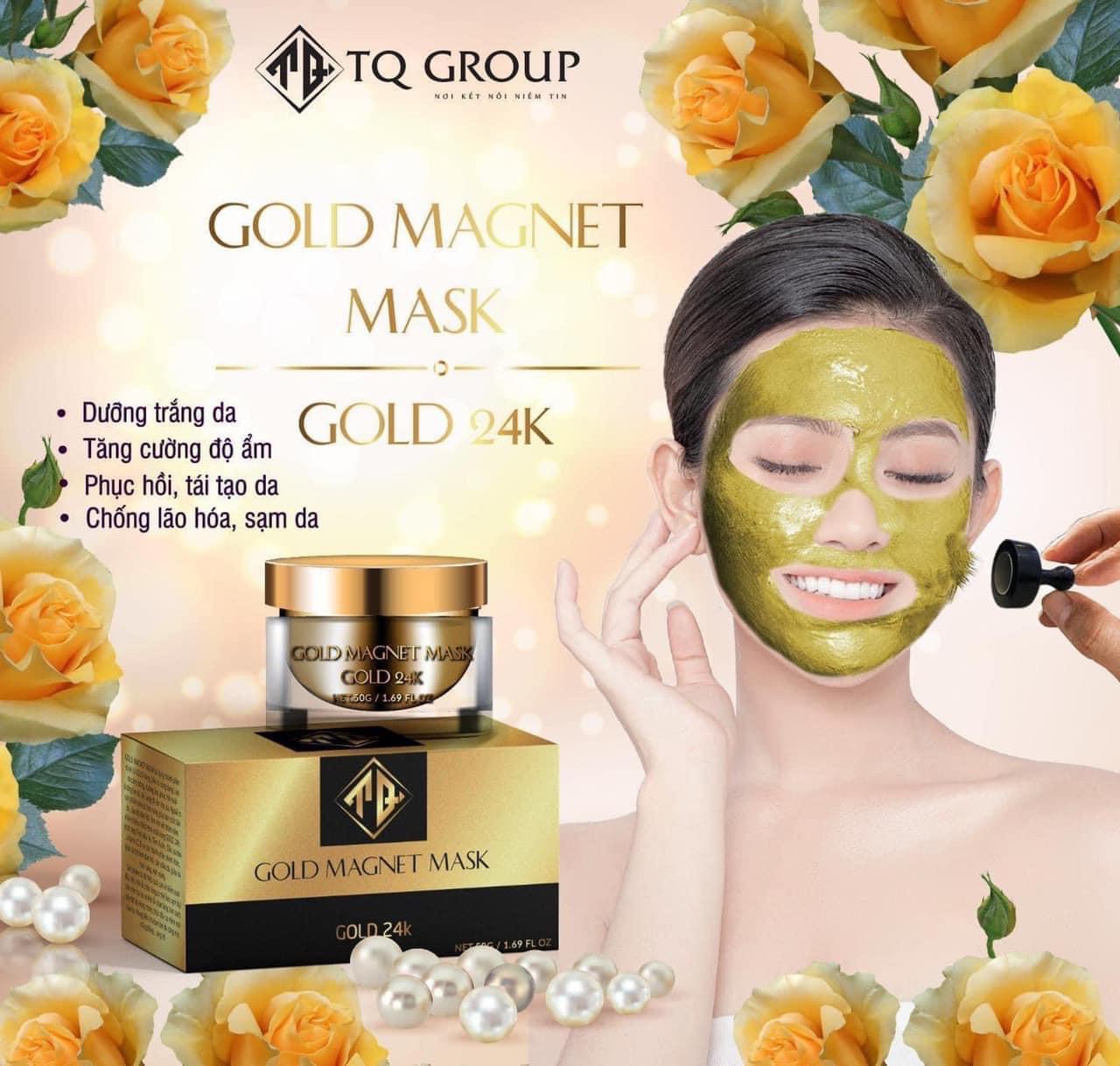 MẶT NẠ NAM CHÂM VÀNG 24K- QLADY(Tặng kèm 1 hủ cao mụn sâm vàng và 1 cục hút) CHÍNH HÃNG