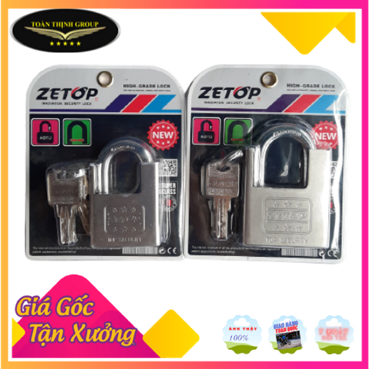 Ổ khóa zetop chống cắt 50mm 60mm chất liệu hợp kim cao cấp ruột đồng chìa muỗng chống trộm chống bẻ khóa