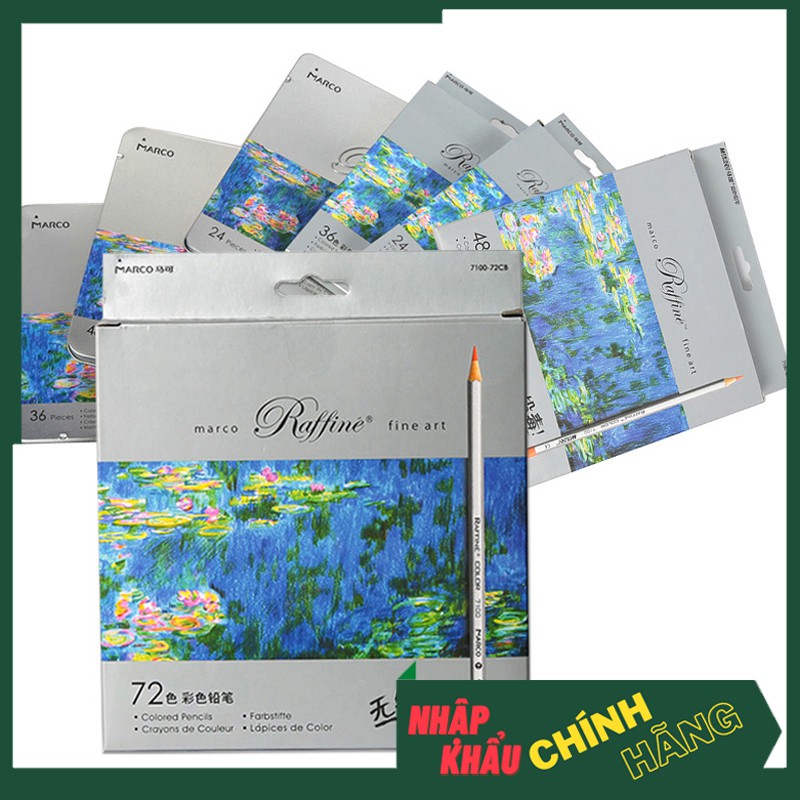 Màu Chì Khô MARCO RAFFINE - HỘP GIẤY - Bút chì màu chất lượng cao, màu sắc sống động. mềm mịn.