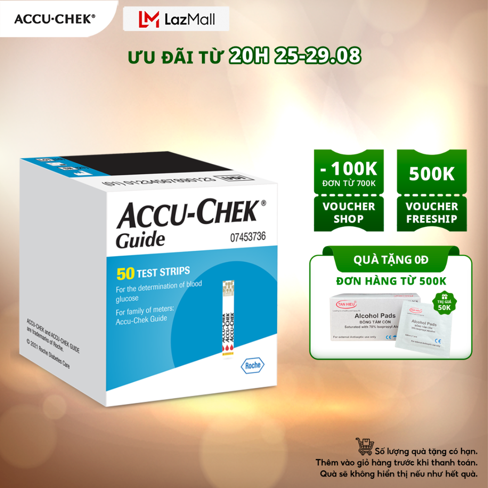 Hộp 50 que thử đường huyết accu-chek® guide