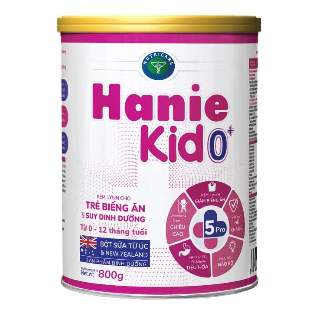 Sữa hanie kid 0+ 900g cho trẻ từ 0 đến 12 tháng - riobaby