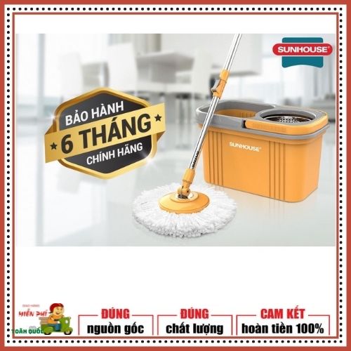 Bộ lau nhà xoay 360 độ sunhouse ks-cl350pb- cây lau nha ma thuật xoay 360do lau được mọi ngóc nghách mà các bộ thông thường không làm được.