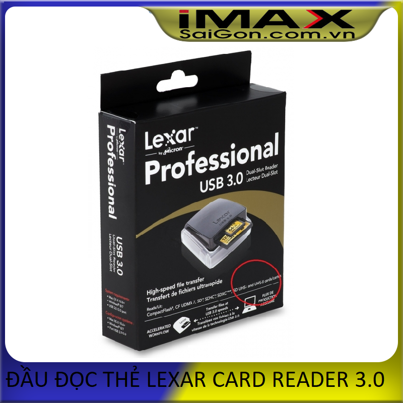 Đầu đọc thẻ lexar card reader 3.0 dual-slot reader uhs-i and uhs-ii