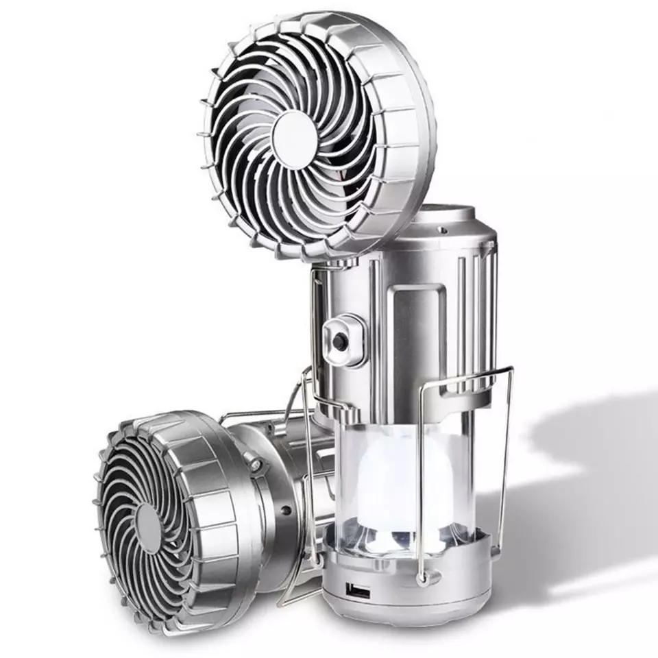 Đèn sạc pin 9299 kèm quạt siêu mát 2 in 1 có sạc năng lượng mặt trời - đèn pin siêu sáng - đèn pin mini - den pin cam tay -