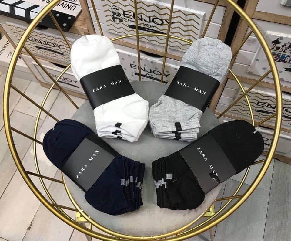 tất zara man, tất nam cổ ngắn 100% cotton