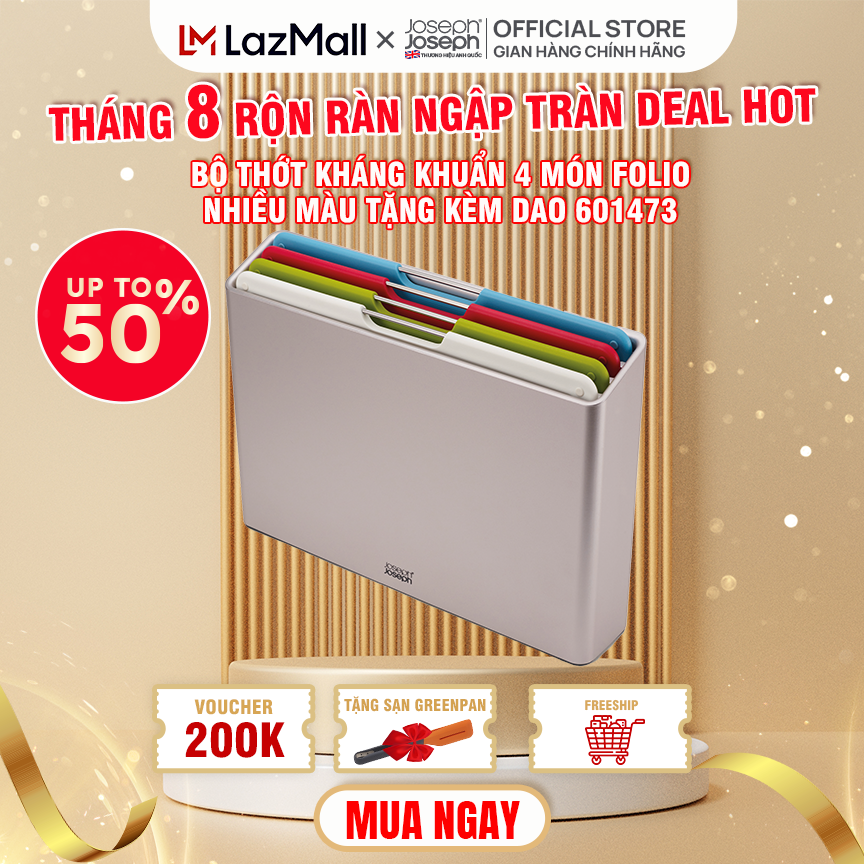 Bộ thớt cao cấp Joseph Joseph Folio Silver Regular - 601473