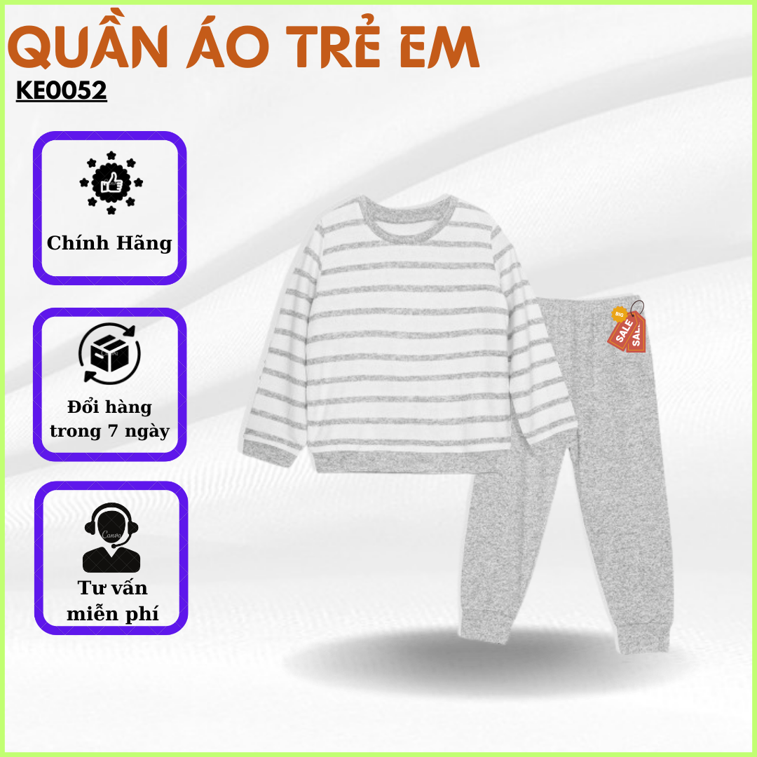 Bộ đồ len bé trai dài tay Narsis KE0052 màu trắng ngà