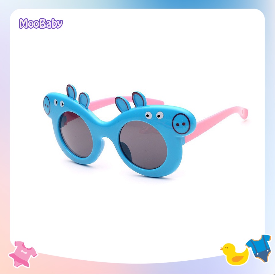 Kính râm trẻ em kiểu dáng heo papa, kính thời trang cho bé trai, bé gái 1-10 tuổi moobaby shop