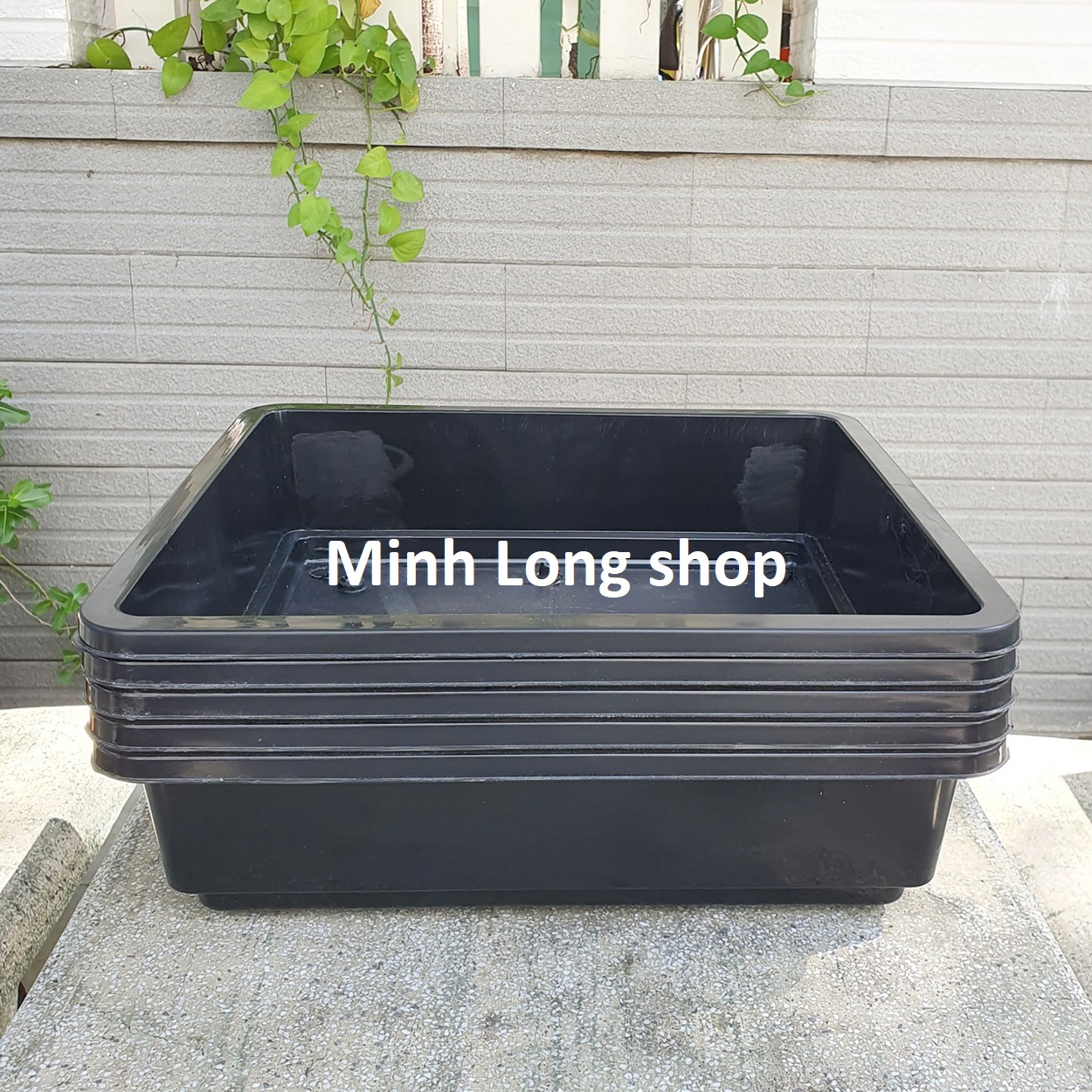 Bộ 05 khay nhựa cứng 42x38x11cm màu đen trồng rau mầm, rau ăn lá