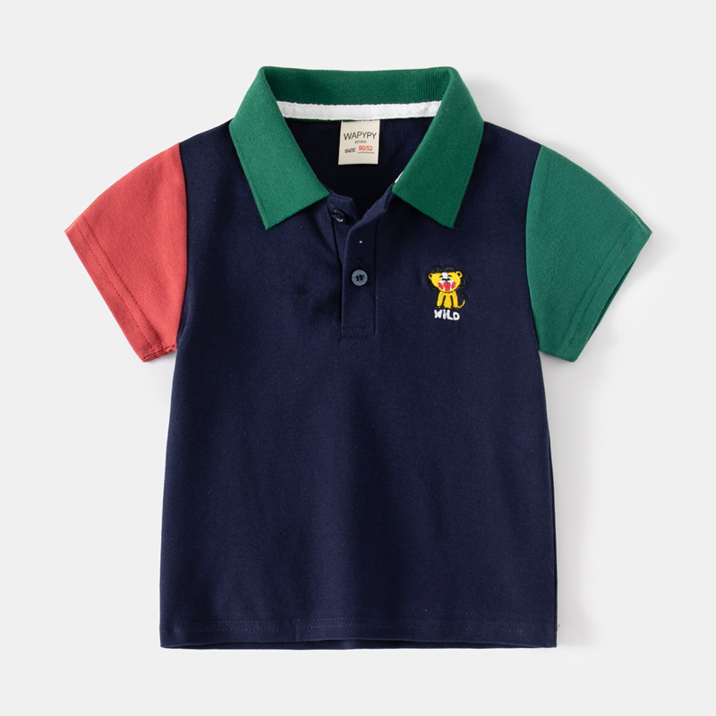 Mẫu áo POLO WELLKIDS thun cotton cọc tay dành cho bé trai  kèm video ảnh thật