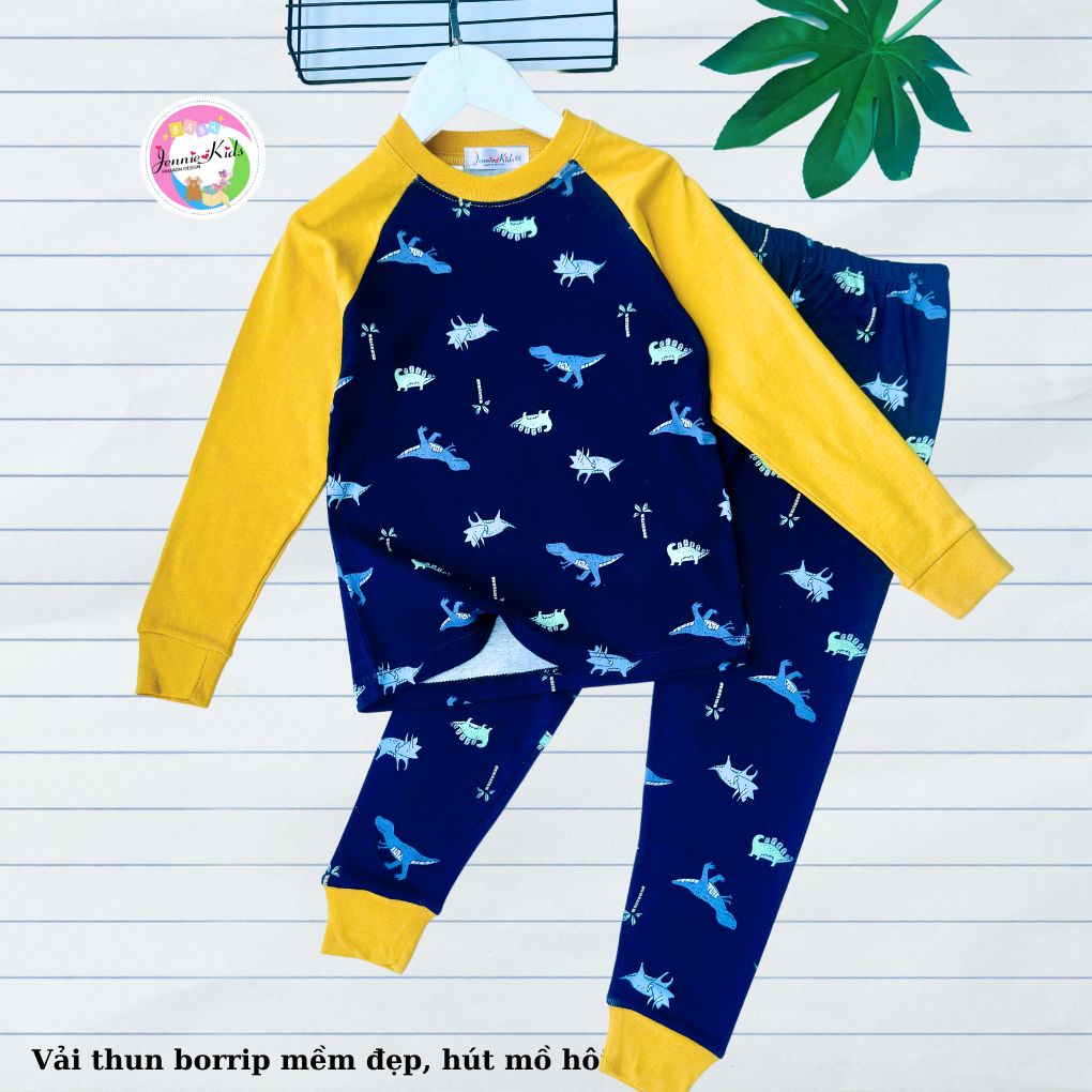 Bộ bé trai, đồ bộ bé trai dài tay size đại thun cotton VNXK Jennie kids J464