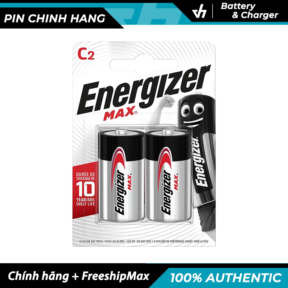 Bộ 2 pin C Alkaline Energizer E93 chất lượng cao