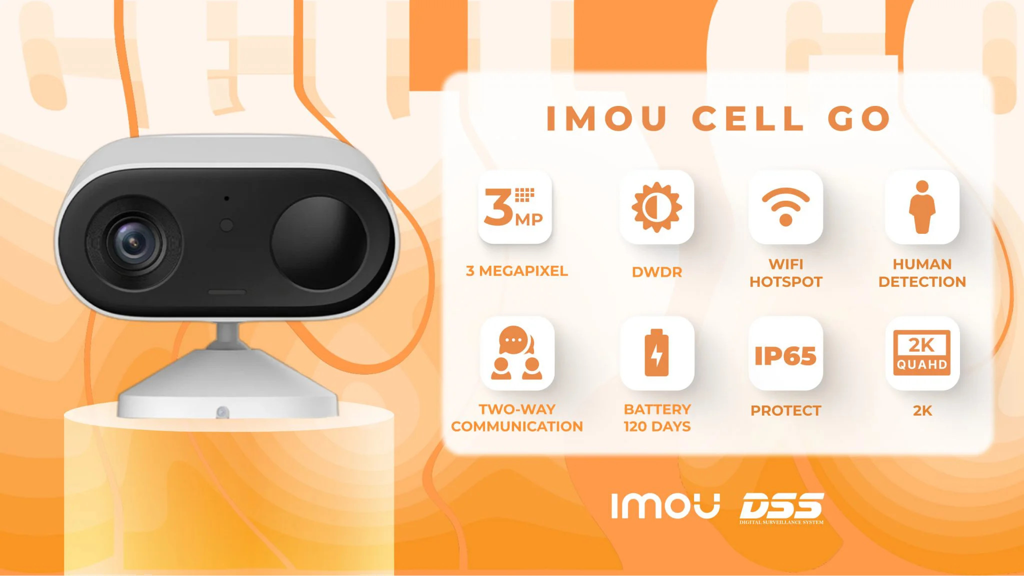 Camera An Ninh Camera WIFI IMOU CELL GO IPCB32PV2 Dùng Pin Tốt Nhất Camera Dùng Cho Gia Đình Tích Hợp Cảm Biến PIR Thiết Kế Hiện Đại Hỗ Trợ Tầm Nhìn Ban Đêm Công Nghệ AI Tính Năng Đa Dạng