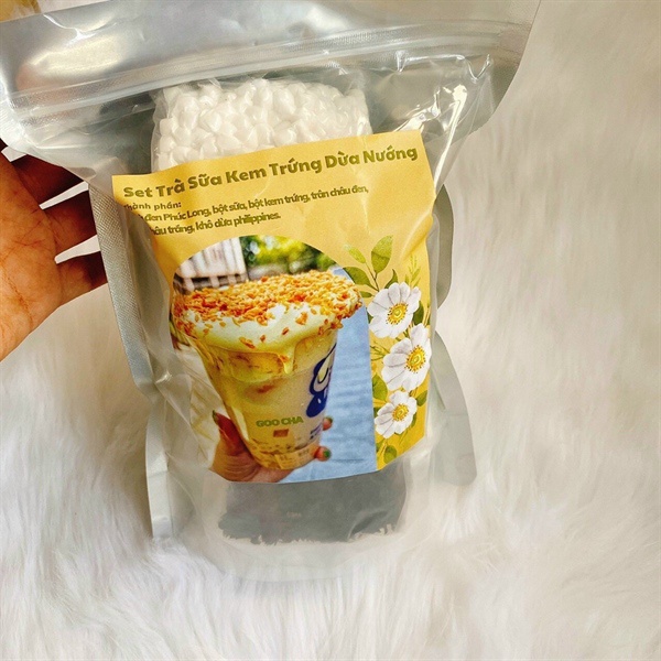 Sét Trà Sữa Kem Trứng Dừa Nướng 450g