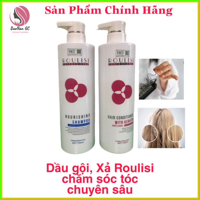 Dầu gội cặp chính hãng italia roulisi 750ml.Phục hồi hư tổn chống trẻ ngọn và giảm gãy rụng.BaohanGc