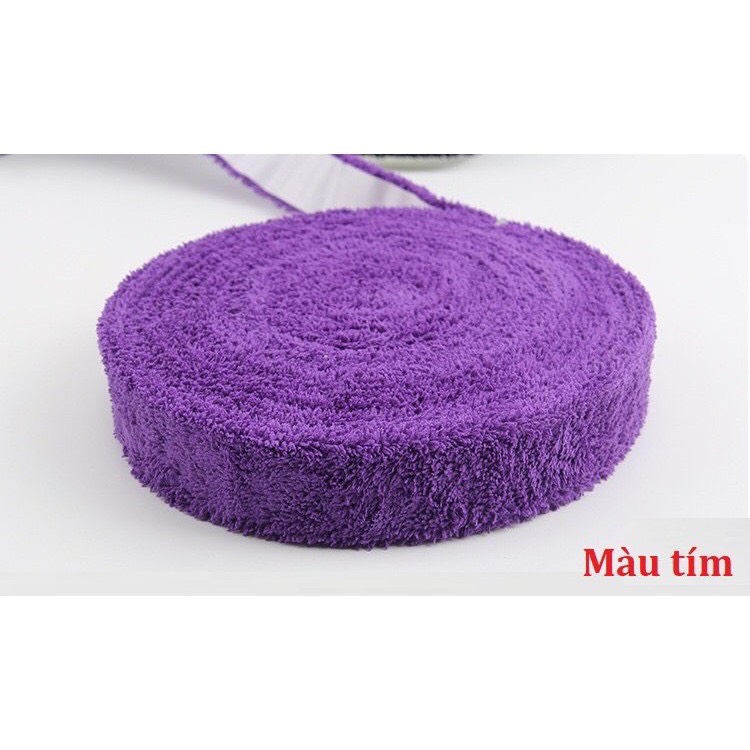 Cuốn cán vải cầu lông, tenis cuộn 5m, quấn 9 cây vợt, vải êm tay, thấm hút mồ hôi