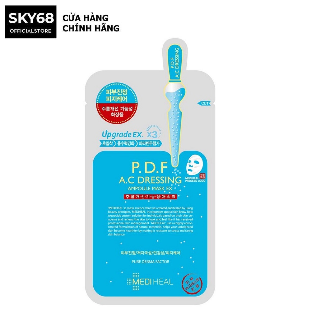 Mặt Nạ Chứa Tinh Chất P.D.F Làm Dịu Da Dành Cho Da Mụn Mediheal P.D.F Ac-Dressing Ampoule Mask Ex 25ml