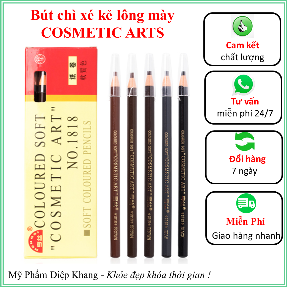 Chì xé kẻ mày Cosmetic Arts lên màu cực chuẩn và nét, chì kẻ lông mày phẩy sợi không trôi _ Khỏe đẹp khóa thời gian !