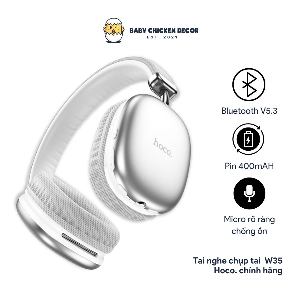 Tai nghe chụp tai bluetooth hoco w35 chính hãng - babychickendecor