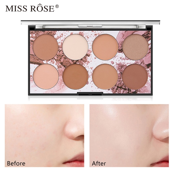Bảng phấn tạo khối miss rose 8 màu kiểu phấn nén che khuyết điểm kiềm dầu kháng nước