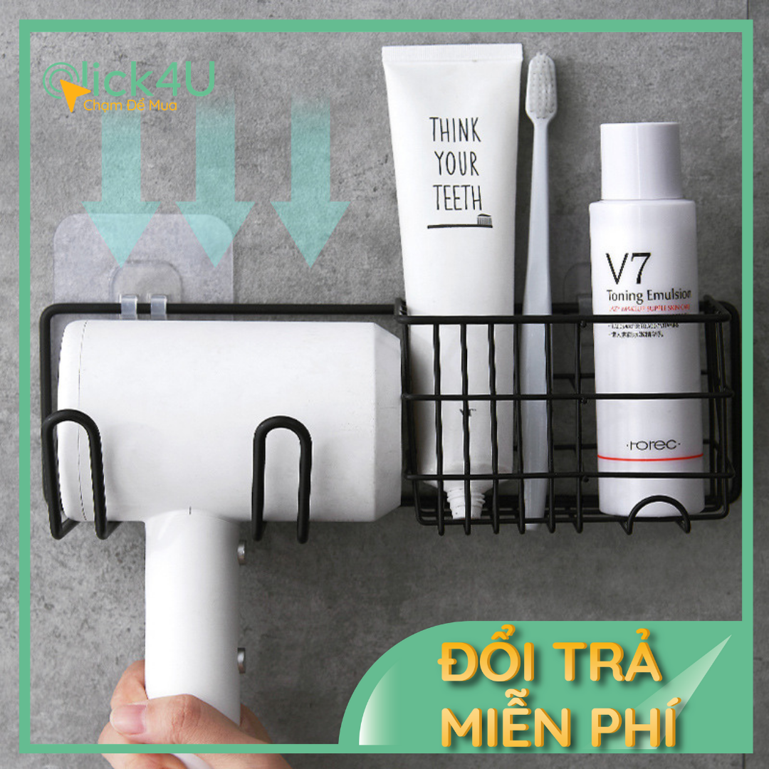 Giá treo máy sấy tóc trong phòng tắm, giá treo đa năng