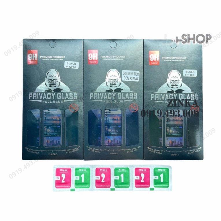 Kính cường Lực kính Chống Nhìn Trộm - kính cường lực bền bỉ, chống trầy xước và chống bám vân tay, độ dày tự nhiên 0,2mm - Full Màn Hình iPhone 6G/7G/8G/6P/7P/8P/X/XR/XS/XSM/11/11PRO/11PROMAX/12PRO/12