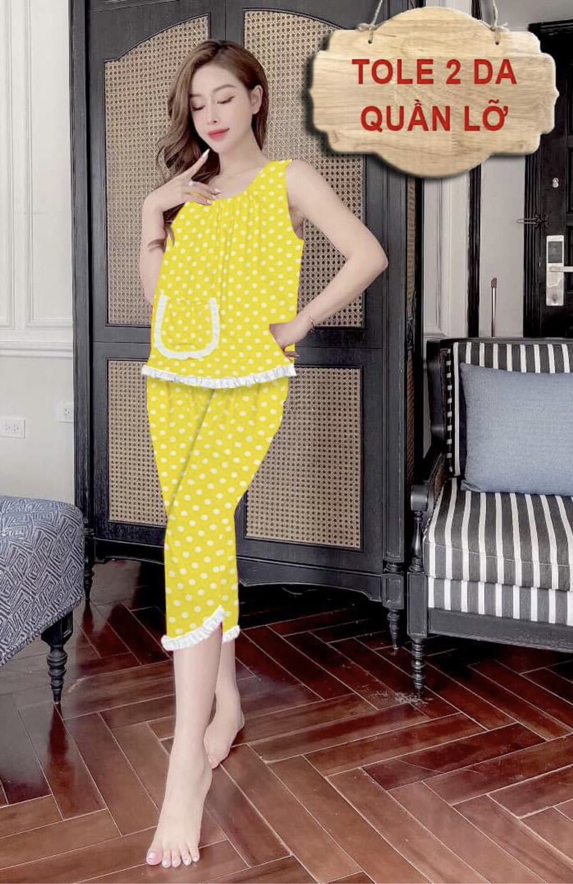 Đồ bộ măc nhà, đồ bộ nữ quần lỡ tay sát nách tole 2 da bigsize