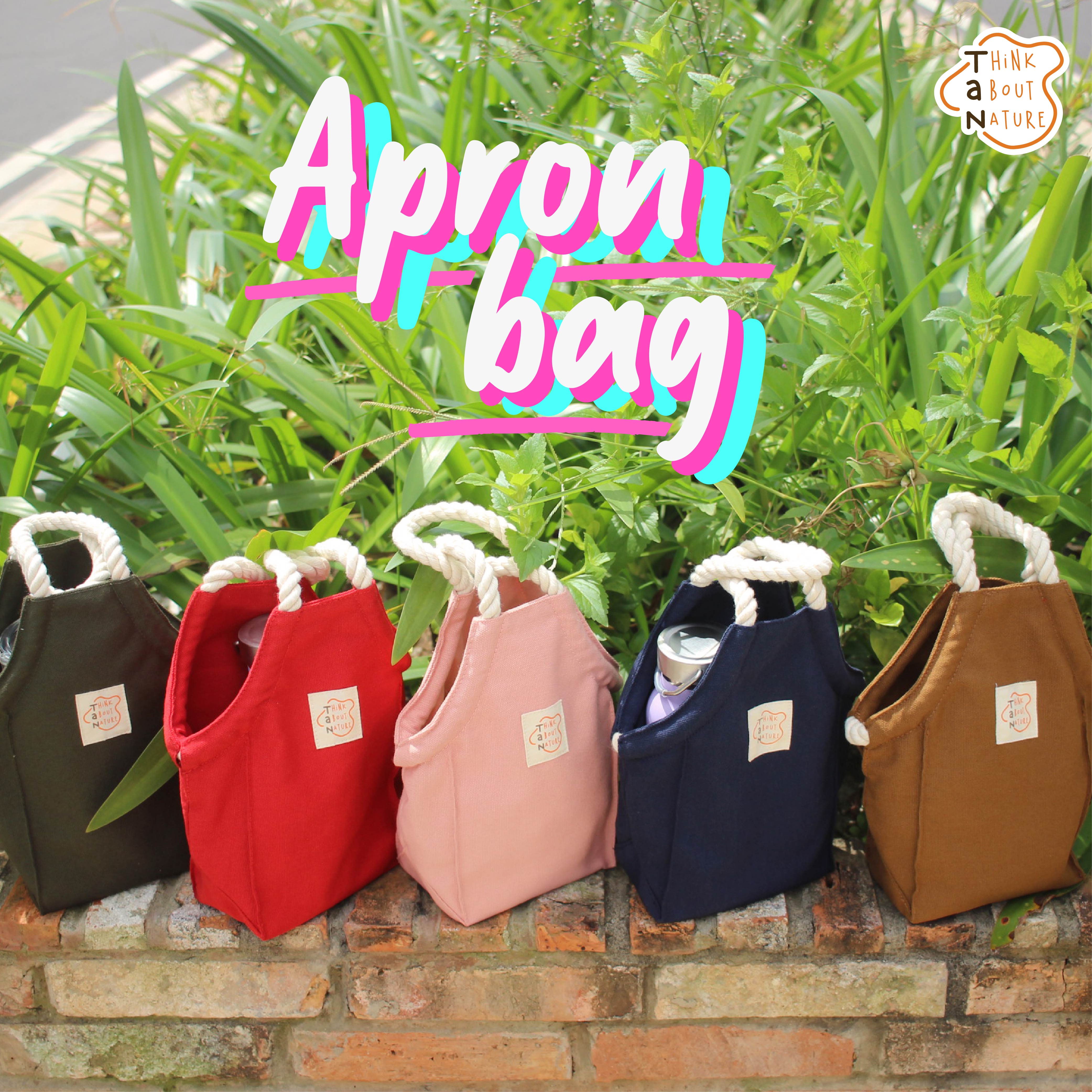 Túi vải canvas apron bag đựng bình nước tancupholder