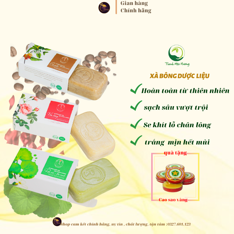 Xà bông thảo mộc dược liệu Thanh Mộc Hương tẩy da chết dưỡng ẩm da 92g