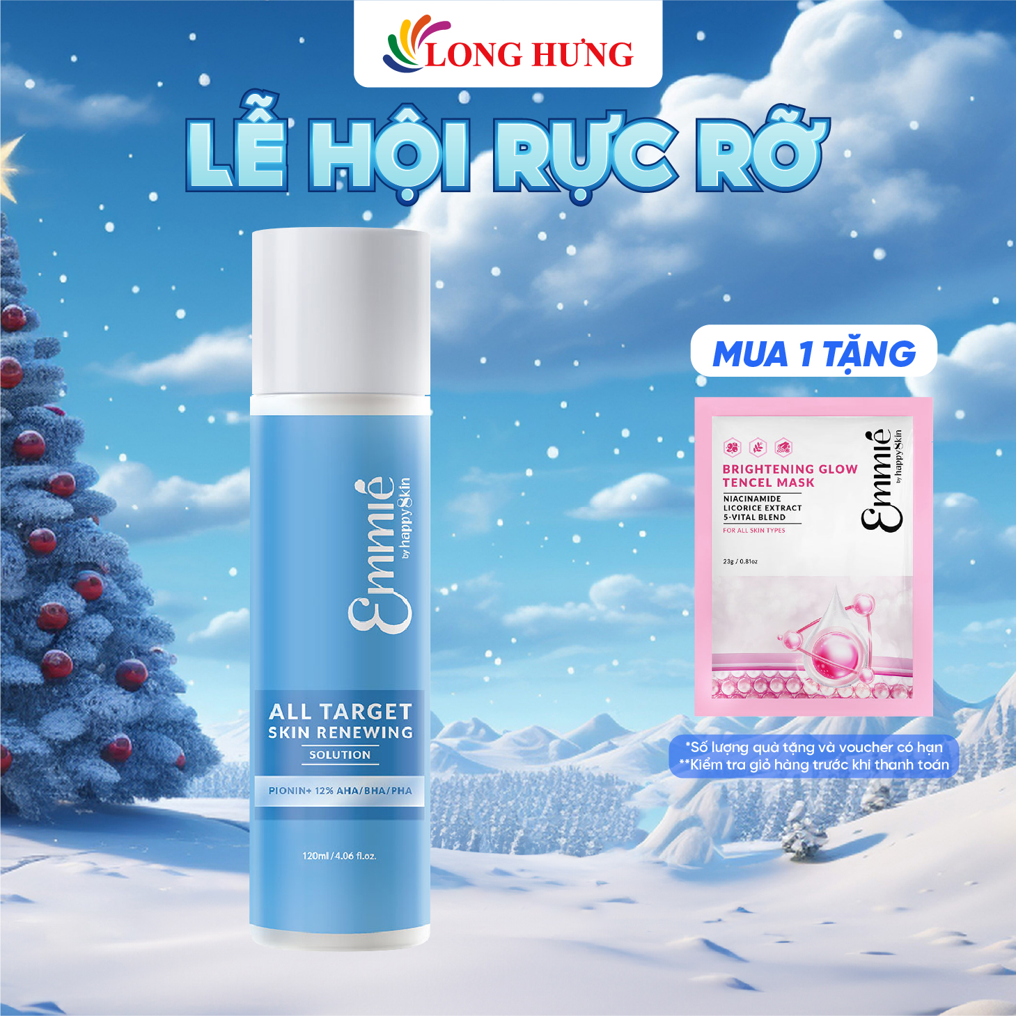 Dung dịch tẩy tế bào chết và tái tạo da Emmié All Target Skin Renewing Solution Pionin + 12% AHA/BHA/PHA (120ml) - Hàng chính hãng - Cải thiện da không đều màu, kém mịn màng